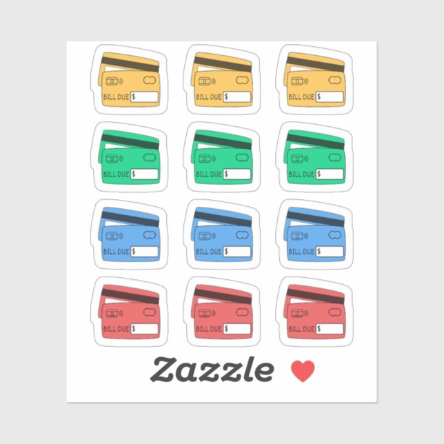 Sticker Payer carte de crédit Paiement Rappel de paiement  (Feuille)