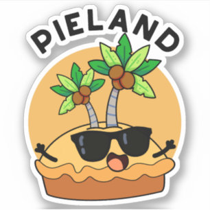 Sticker Pays de la tarte Pun drôle d'île 
