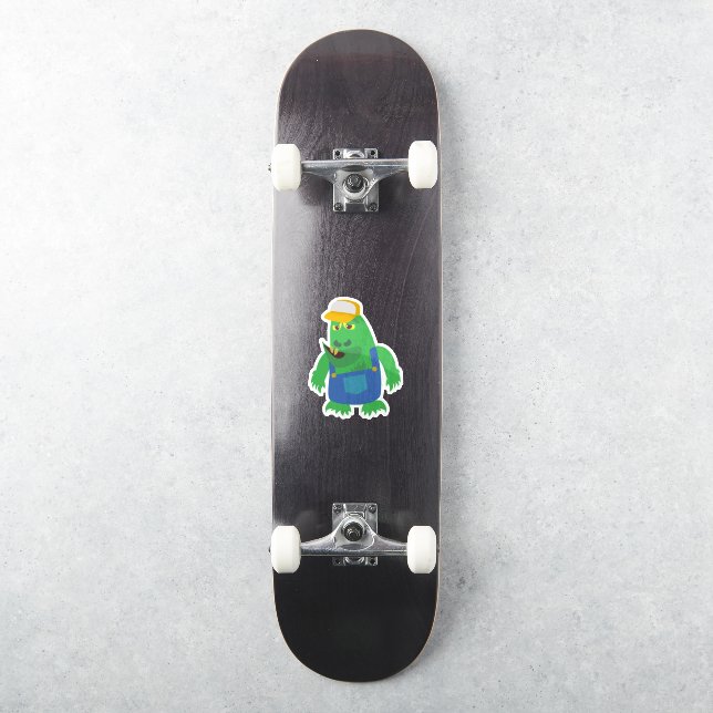 Sticker Pays Fried Funny Cartoon Monster Caractère (Skateboard)