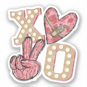 Sticker Pays occidental Xoxo   Embrous et baisers