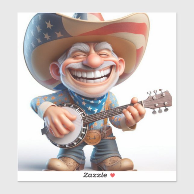 Sticker Pays sur Banjo par Natasha Us (Feuille)