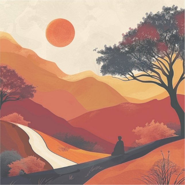 Sticker Paysage Abstrait de Boho (19) (Recto)