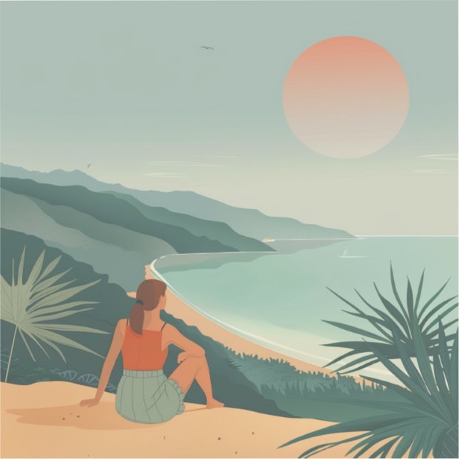 Sticker Paysage Abstrait de Boho (9) (Recto)