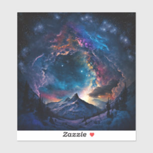 Sticker Paysage cosmique des montagnes