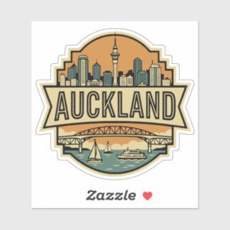 Sticker Paysage d'Auckland Nouvelle-Zélande Badge de Voyag