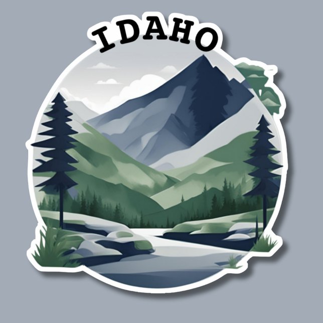 Sticker Paysage de montagne Serene Idaho imperméable (Créateur téléchargé)
