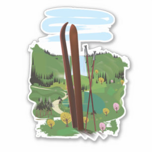 Sticker Paysage de ski