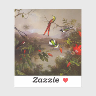 Sticker Paysage tropical avec dix colibris
