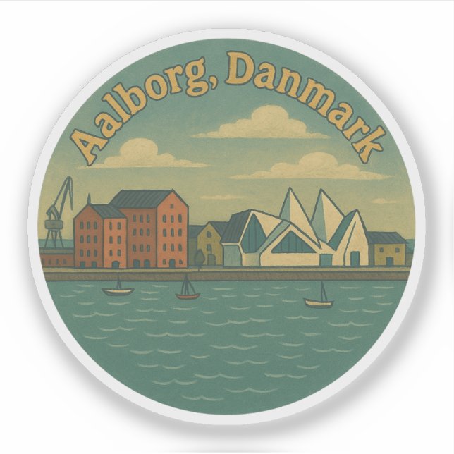 Sticker Paysage urbain d'Aalborg Danemark (Devant)