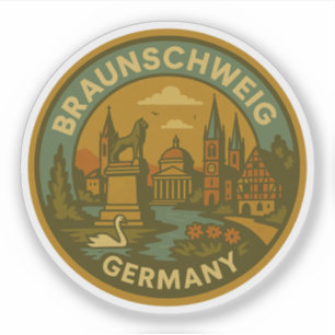 Sticker Paysage urbain de Brunswick en Allemagne