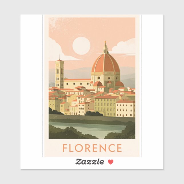 Sticker Paysage urbain de Florence (Feuille)