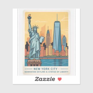 Sticker Paysage urbain de Manhattan à New York
