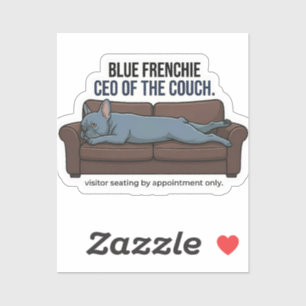Sticker PDG Bulldog Français Bleu du Canapé Maman de Chien