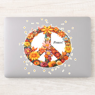 Sticker Peace affiché sur l'ordinateur portable