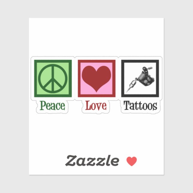 Sticker Peace Loos Tattoos Cute Tattoo Artist Gun (Feuille)