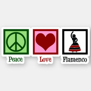 Sticker Peace Love Flamenco Dancing