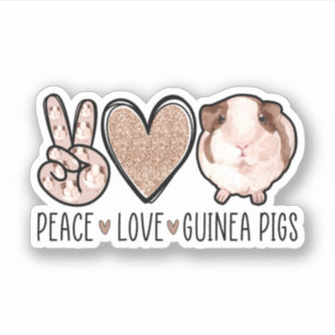 Sticker Peace Love Guinée Pigs Lover, Guinée Pigs Maman