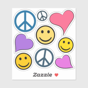 Sticker Peace Love Laute mignonne