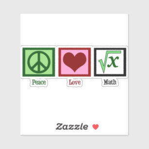 Sticker Peace Love Math