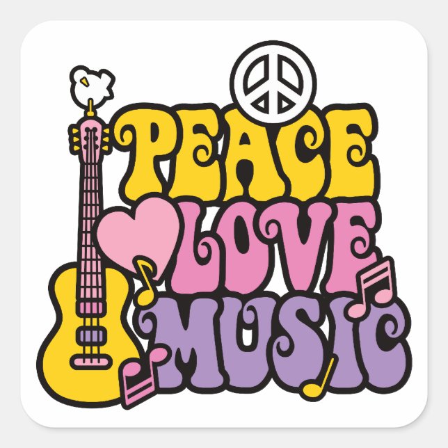 Sticker Peace Love Music (Devant)
