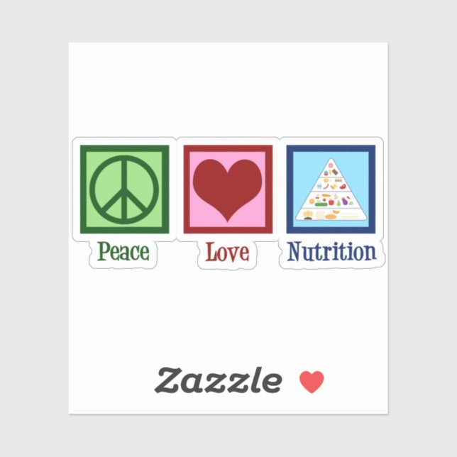 Sticker Peace Love Nutrition (Feuille)