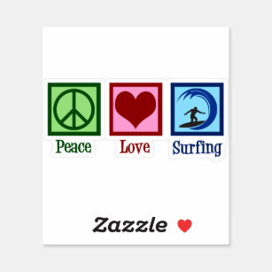 Sticker Peace Love Surfing