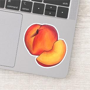 Sticker Peach Été Ripe Juicy Georgia Pache Fruit