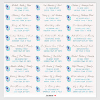 Sticker Peacock Feather Moderne Mariage Guest Adresse Stic