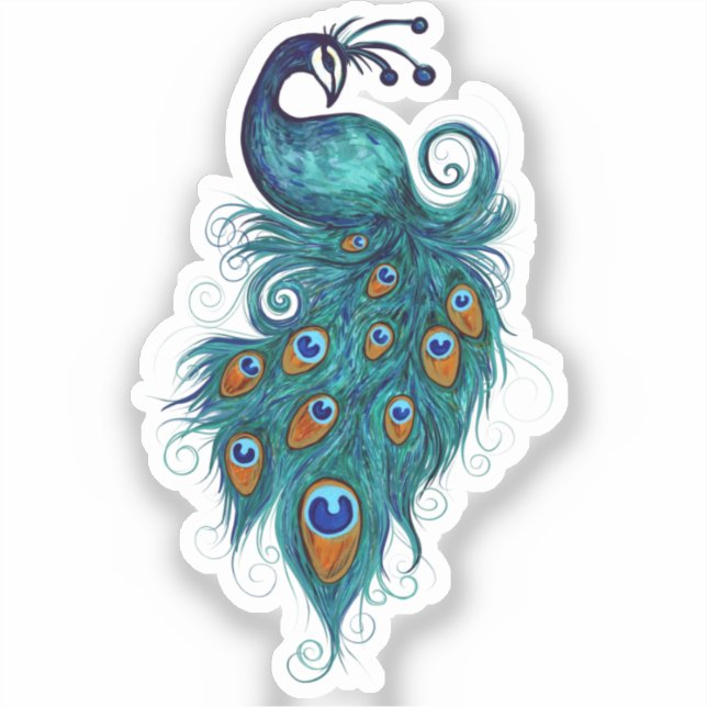Sticker Peacock Feathers (Recto)