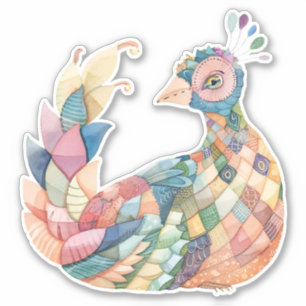 Sticker Peacock Patchwork