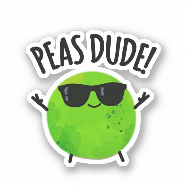 Sticker Peas Dude Funny Veggie Pea Pun (Devant)
