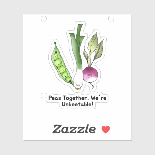 Sticker Peas et Veggie meilleur amis Pun (Feuille)