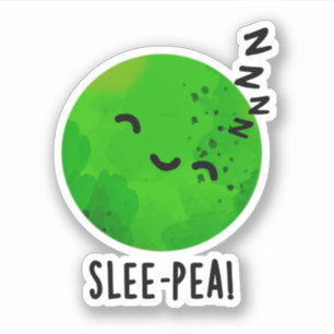 Sticker Peau de pois dormant amusant Pun de pois dormant