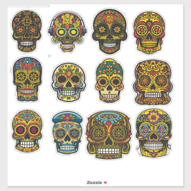 Sticker Peau de sucre Art 12 pièces Muertos Pack (Feuille)