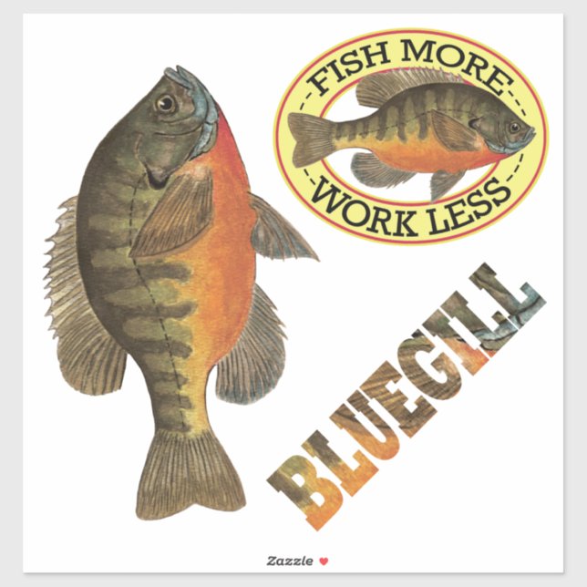 Sticker Pêche à la braise Bluegill Pêcheur à la ligne (Feuille)