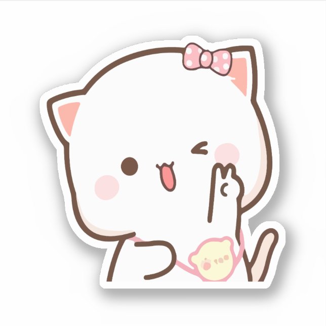 Sticker pêche au chat mochi et goma (Devant)