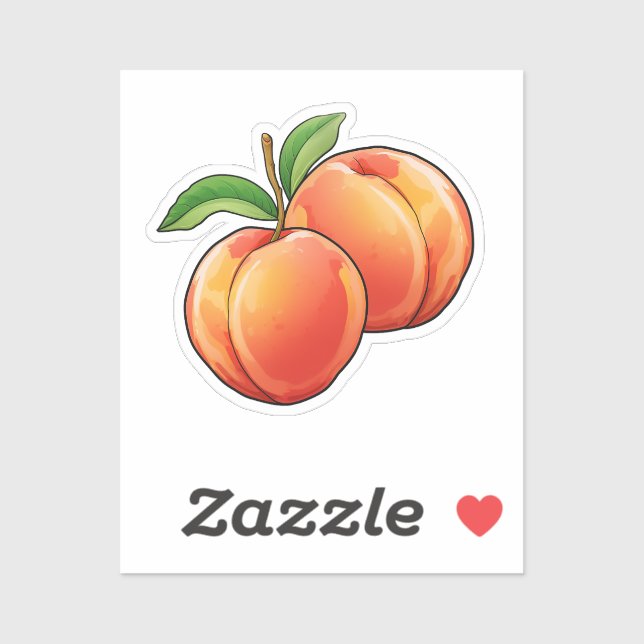 Sticker Pêche de dessin animé (Feuille)