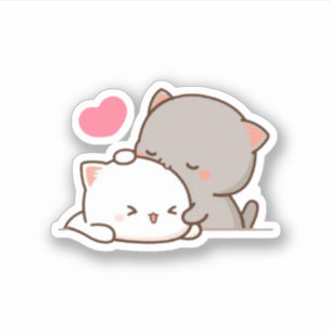 Sticker Pêche Et Chat Goma Mochi