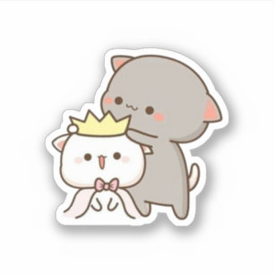 Sticker Pêche Et Chat Goma Mochi