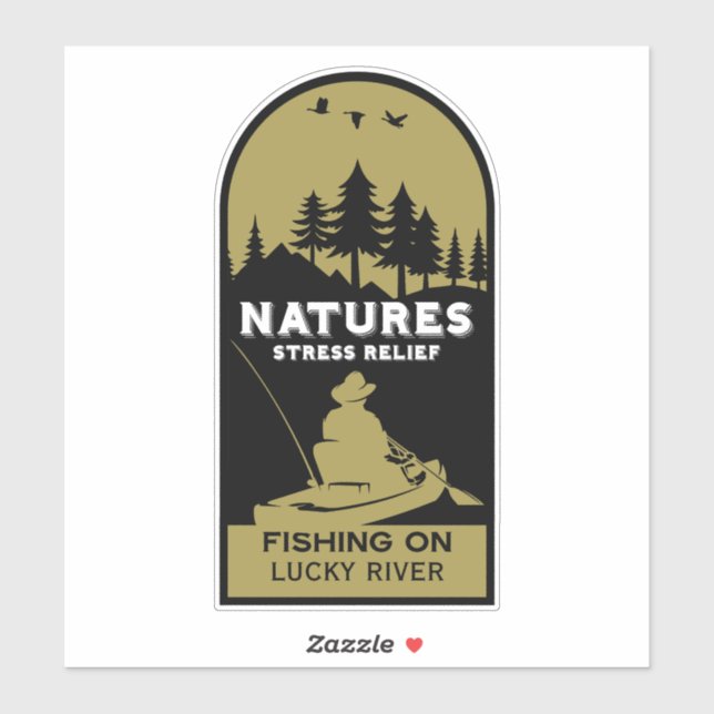 Sticker Pêche Kayak américaine (Feuille)