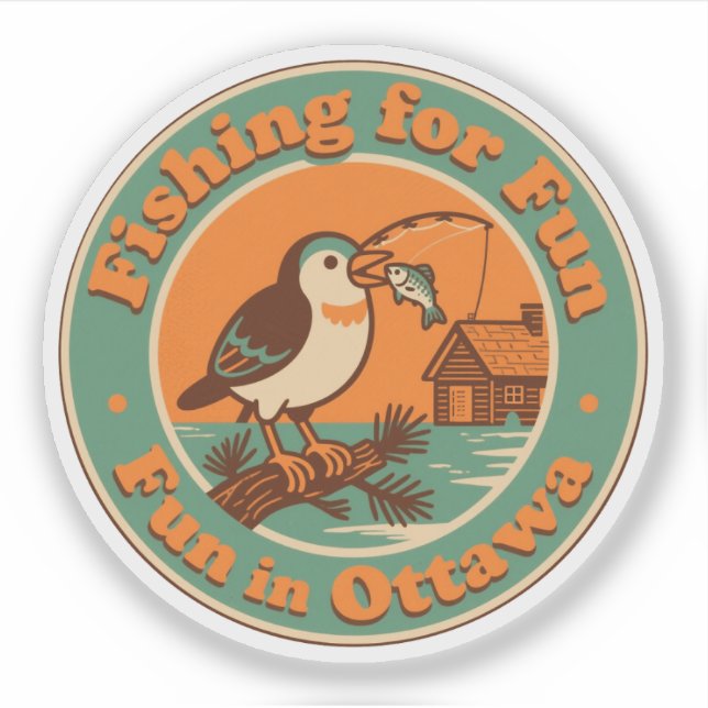 Sticker Pêche pour le plaisir à Ottawa Art (Devant)