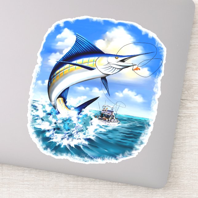 Sticker Pêche sportive en mer de marlin  (Détail)