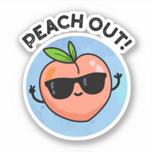 Sticker Pêcher Drôle Fruit Pun