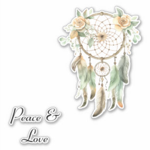 Sticker Pêcher Floral Green Dream Catcher Paix