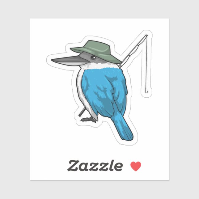 Sticker Pêcheur pêche pêche canne à pêche (Feuille)