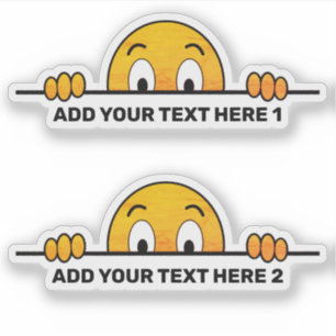 Sticker Peeer Cartoon Face Texte Personnalisé Contour Coup