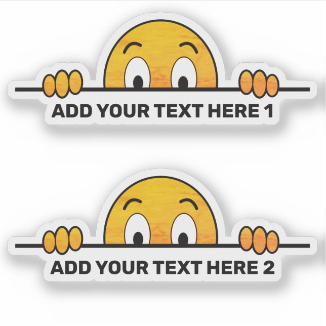 Sticker Peeer Cartoon Face Texte Personnalisé Contour Coup (Devant)