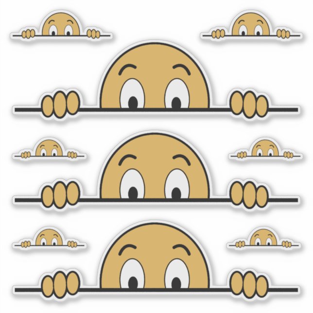 Sticker Peeer Cartoon Visage Contour Coupe (Devant)