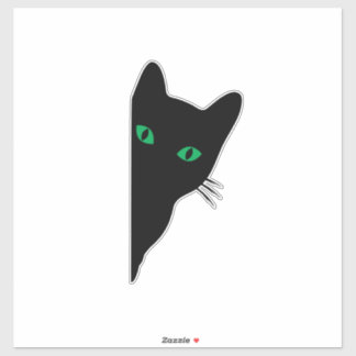Sticker Peeking-Cat-Silhouette-Décal-Carnet-Ordinateur Por