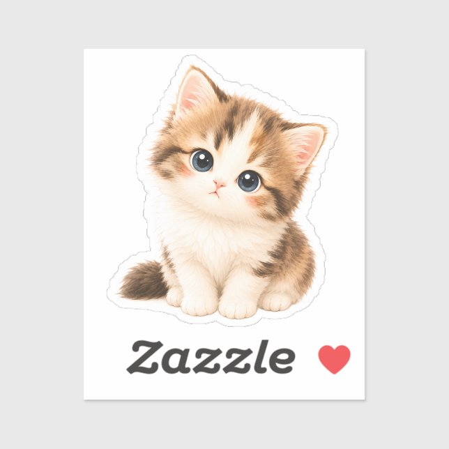 Sticker Pegatina Gatito Kawaii Adorable (Feuille)